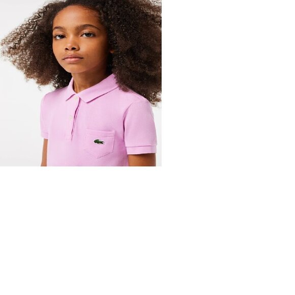 Lacoste Kids' Piqué Polo Dress Pink Size 2 - Picture 4 of 10